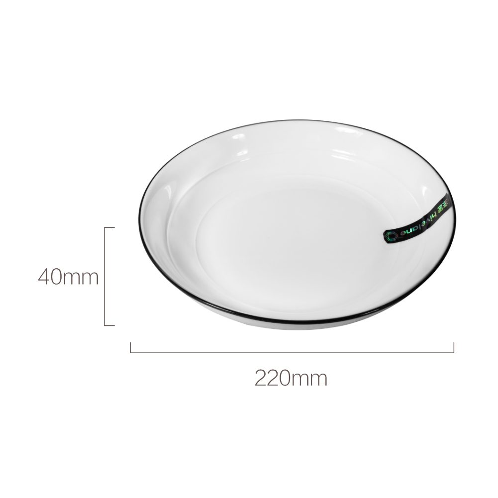 Hivelane 8.5-inch Double-Line Porcelain Soup Plate, C1633 - Image 5
