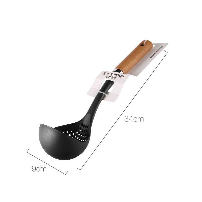 Hivelane Nylon Slotted Ladle with Wood Handle, C1357 - Image 5