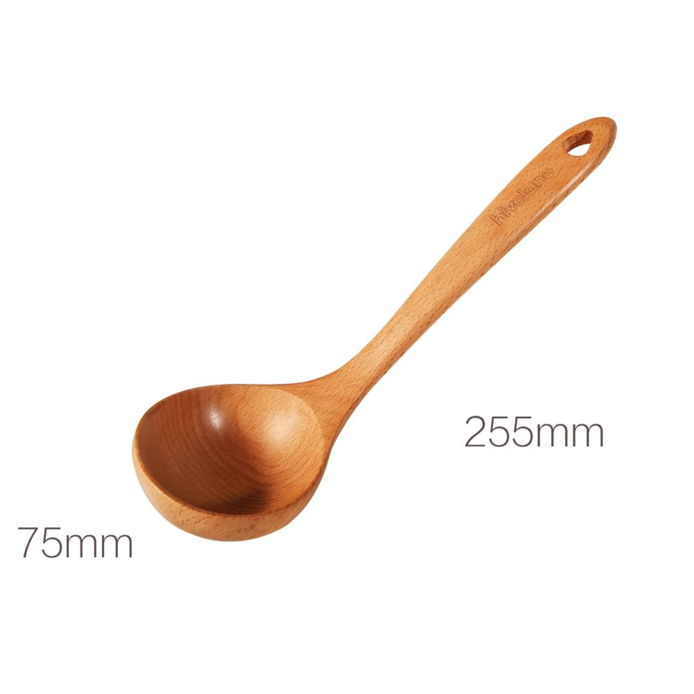 Hivelane Natural Wooden Soup Ladle, C1459 - Image 5