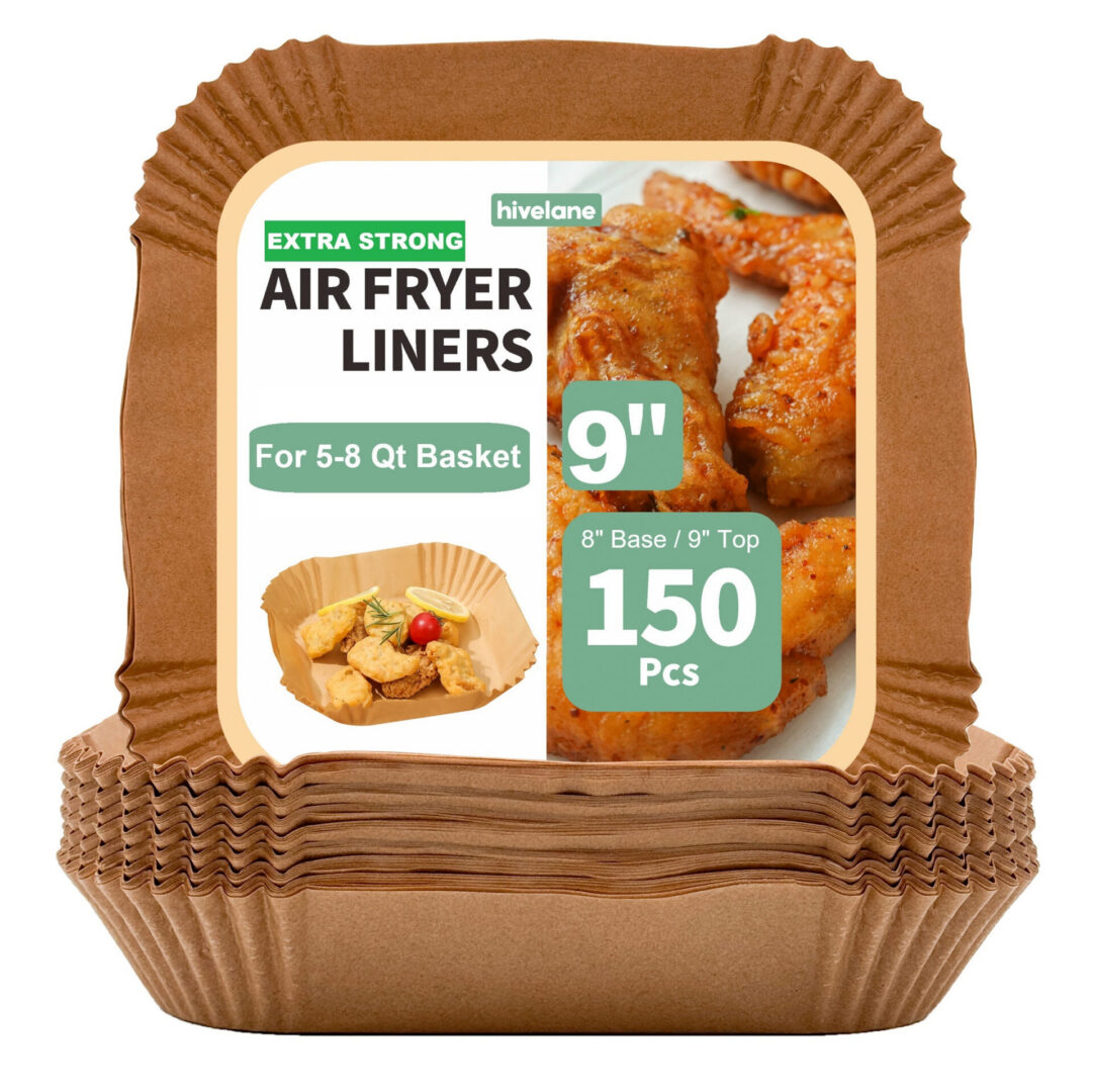 Hivelane Square Air Fryer Liners, 150 Count, 9 in, C1207