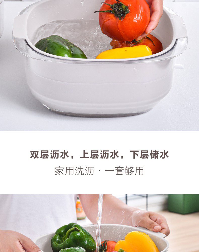 Hivelane Crystal Square Drain Basket Set C1636 product details 03