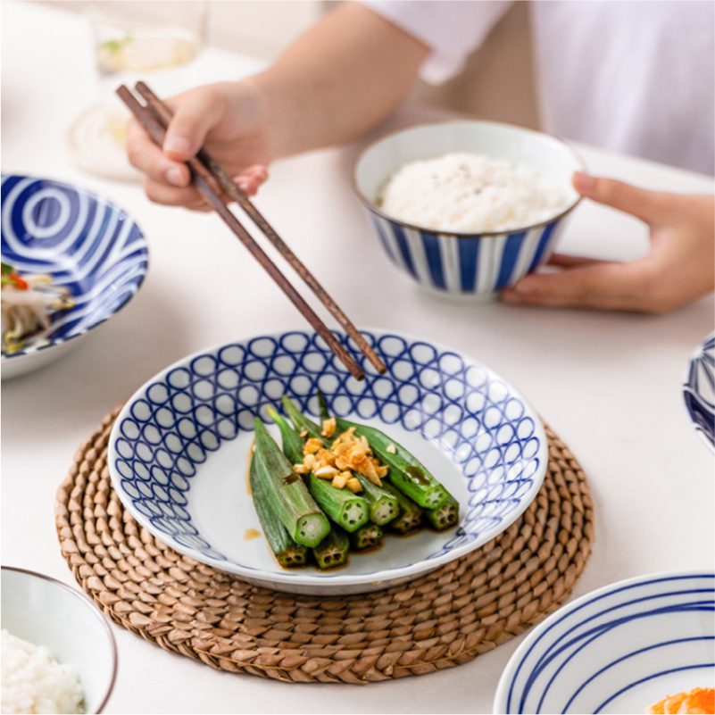 Hivelane Japanese Floral 5-Inch Ceramic Rice Bowl Set, 5-Piece, C1730 - Image 4