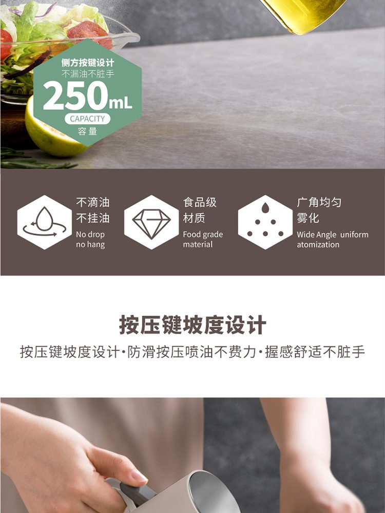 Hivelane Glass Oil Sprayer Bottle 250 mL C6106 product details 02