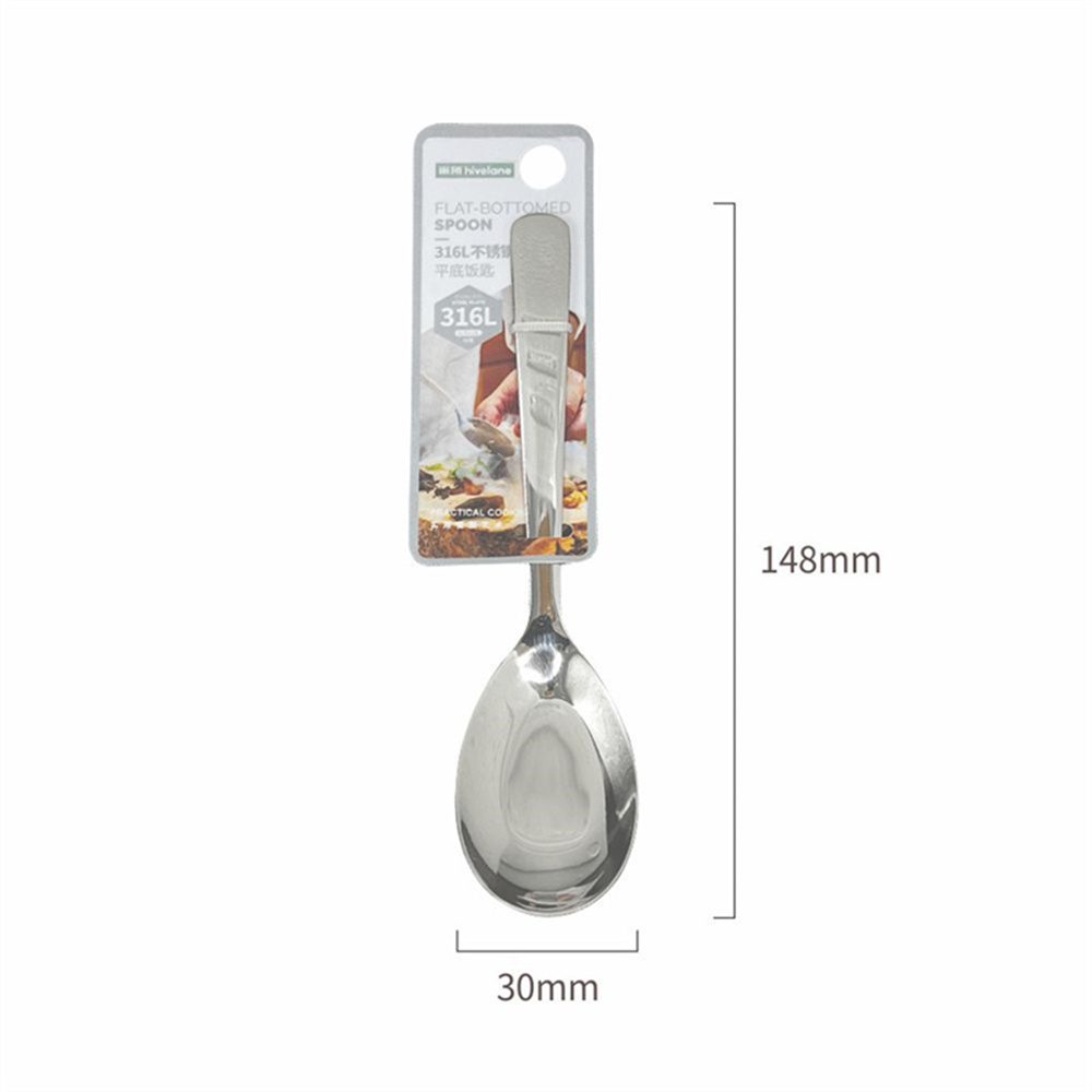 Hivelane 316L Stainless Steel Flat-Bottom Rice Spoon, C1930 - Image 5