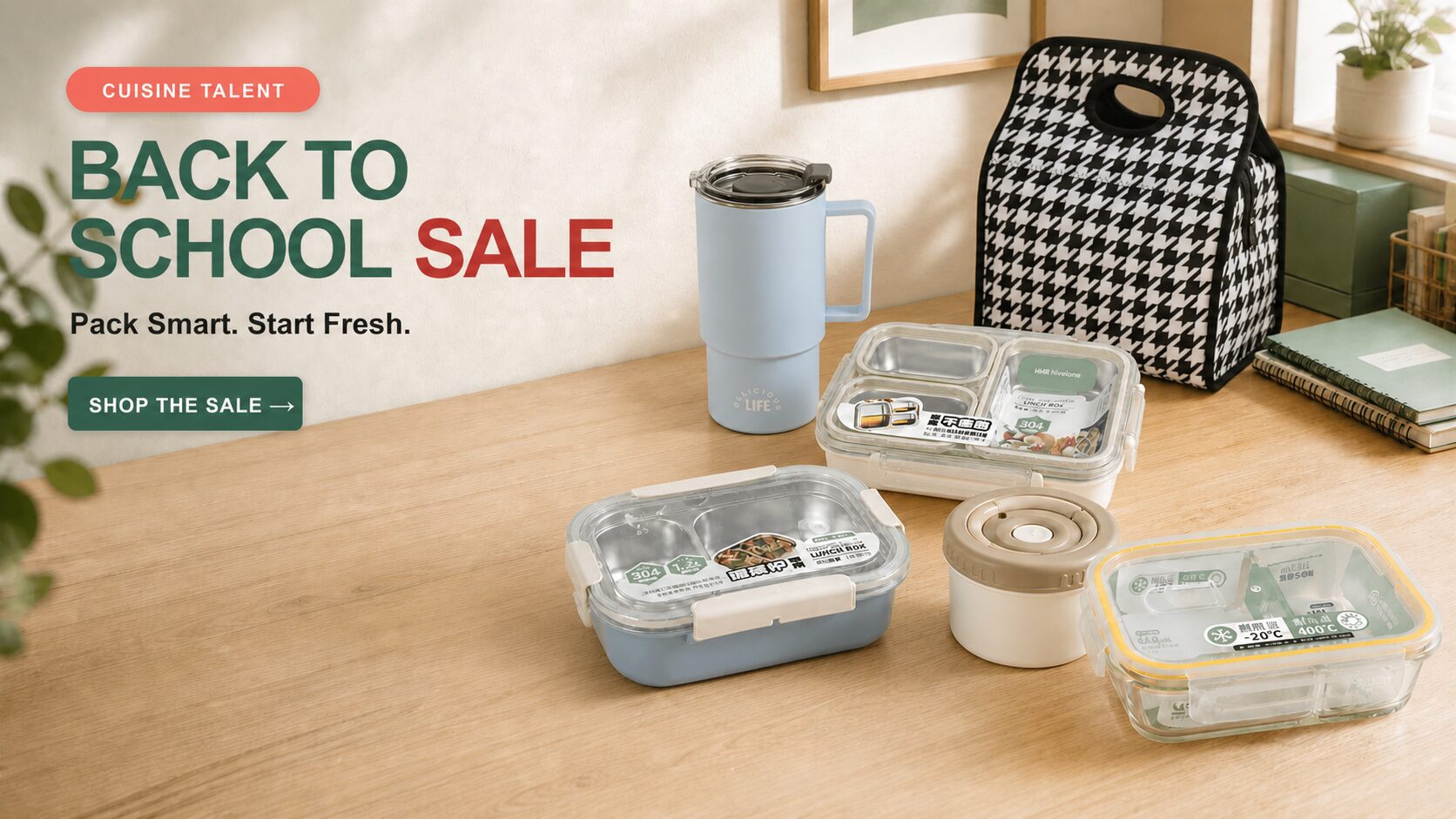 Back to School Sale Hivelane lunch boxes, thermal bag and travel mug