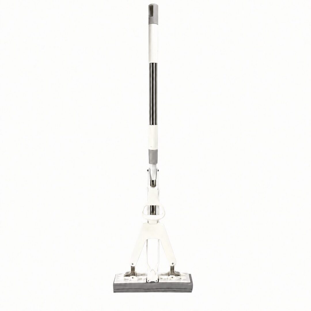 Aodi Q7 white and grey self-wringing sponge mop on a white background