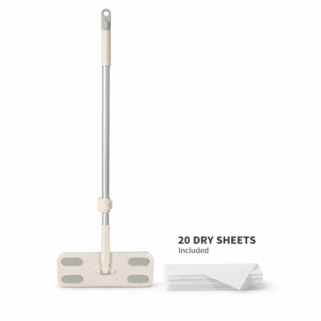 Aodi Q18 dust mop with 20 included disposable dry sheets