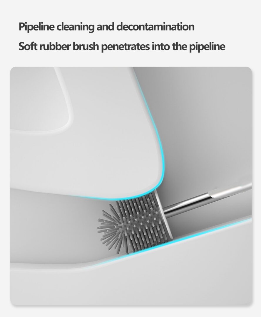 Supplier illustration of the Q17 brush following the lower curve of a toilet bowl