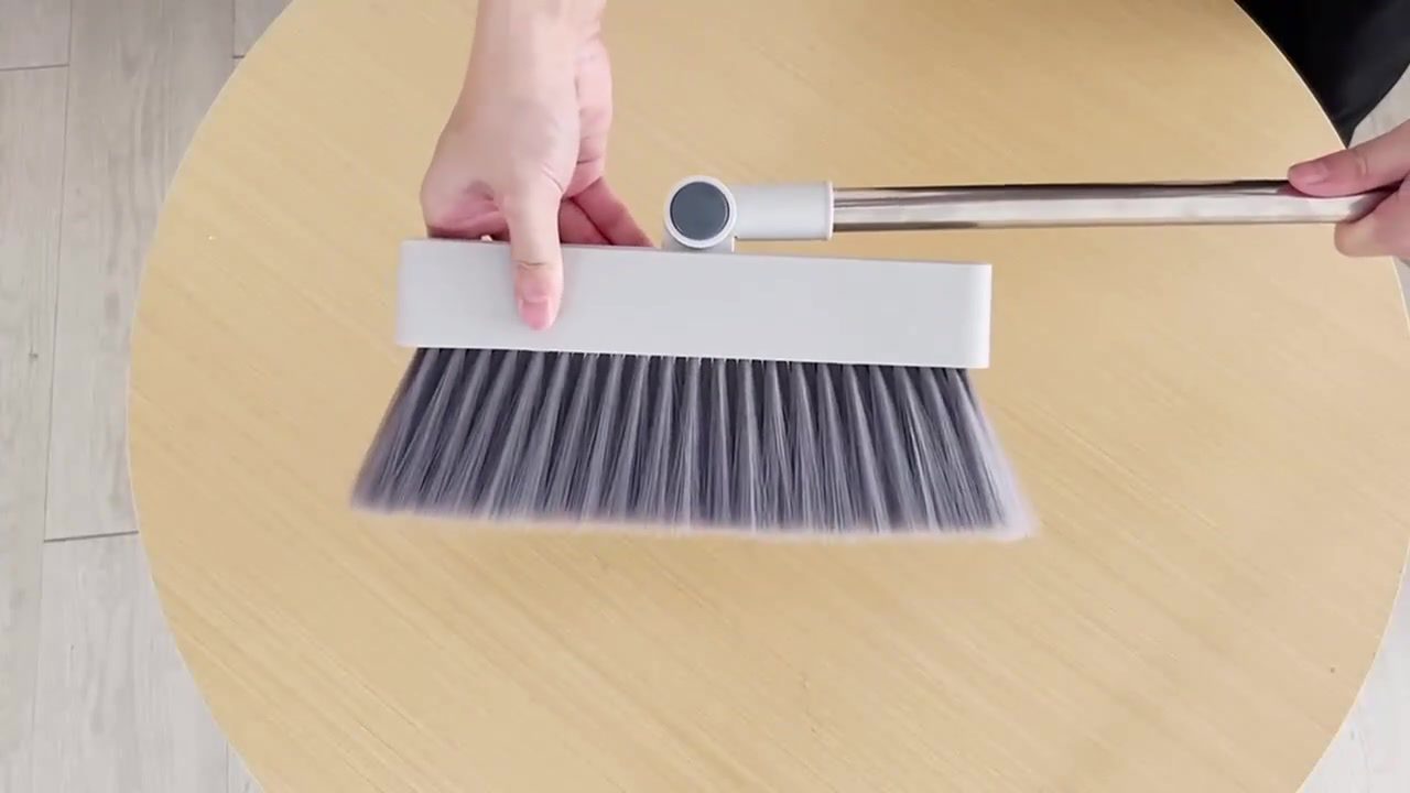 Q10 broom head pivoting relative to its handle