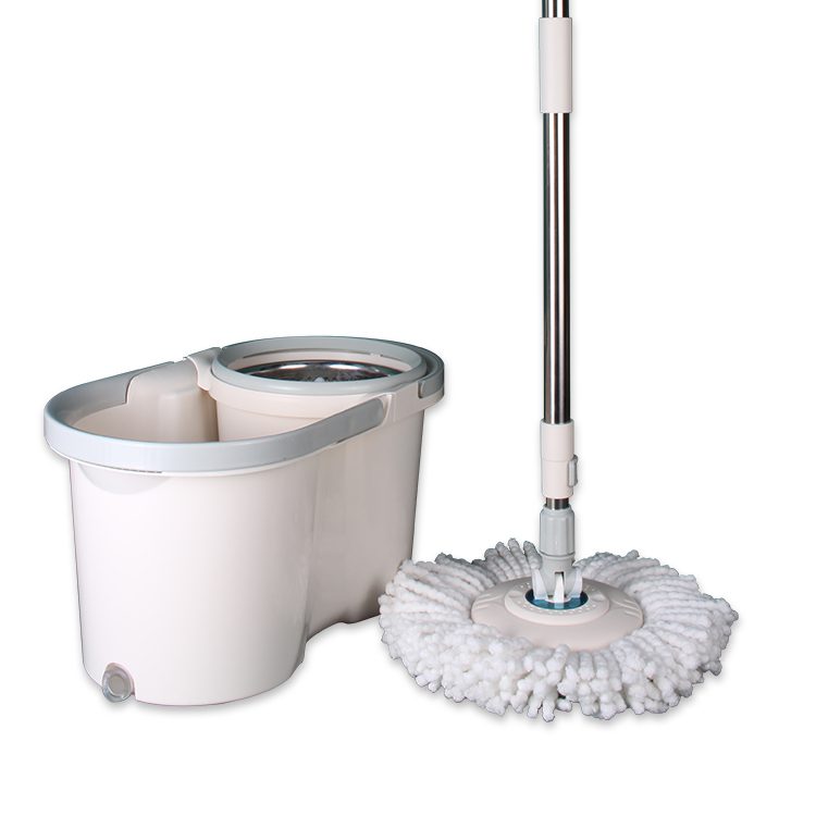 Aodi Q12 White Dual-Drive Spin Mop and Bucket Set