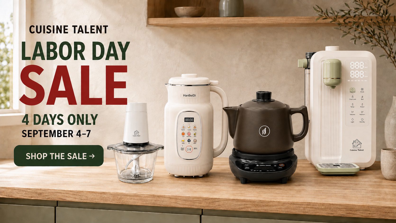 Labor Day Sale kitchen appliances, September 4 to 7