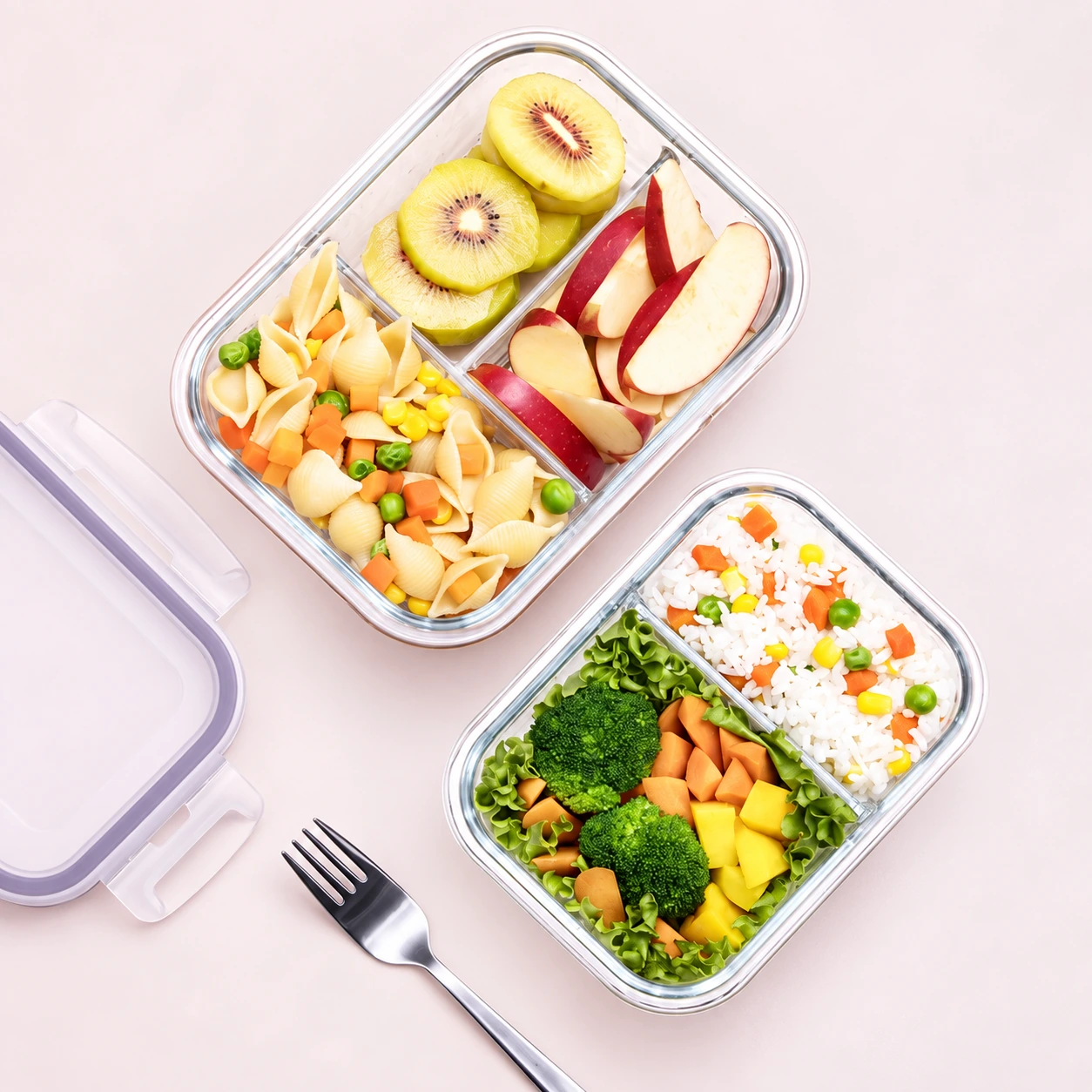 茶花 (ChaHua) Divided Glass Food Container – 650ml / 1000ml - Image 4