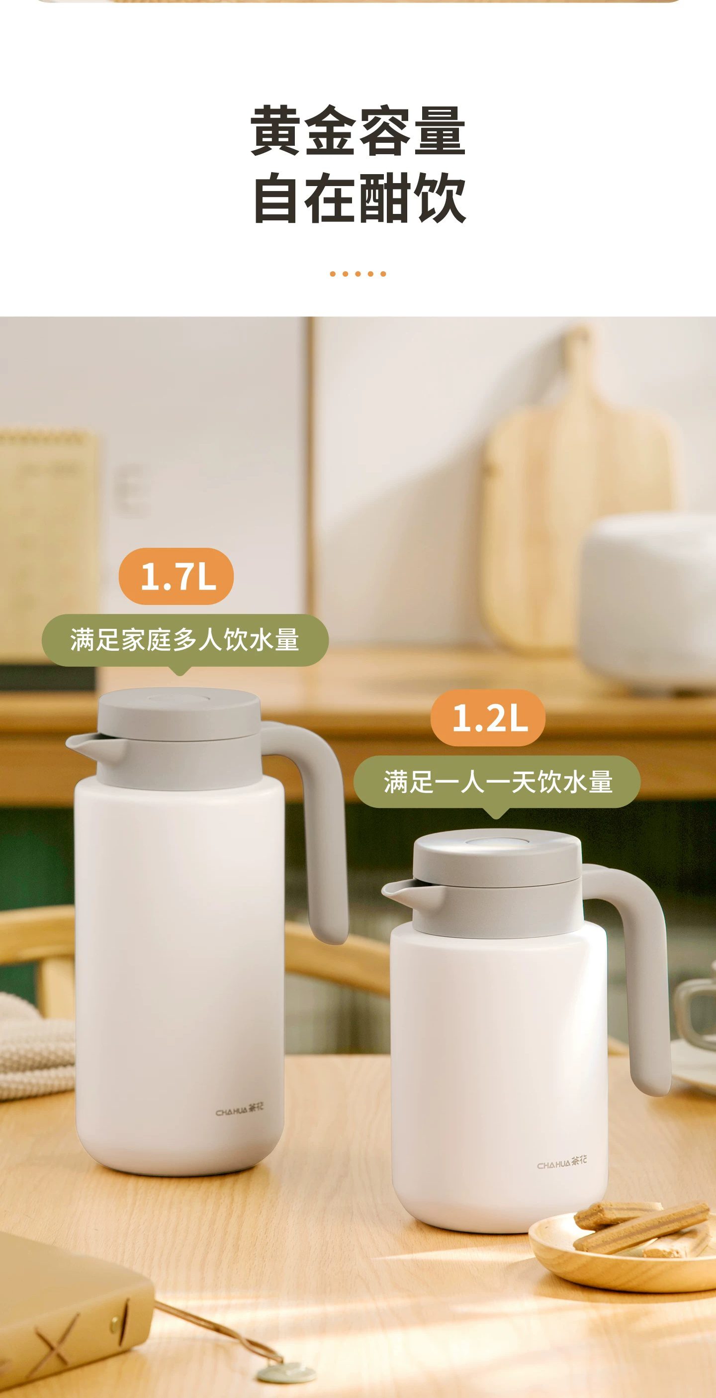 ChaHua insulated jug – Compare the two capacities